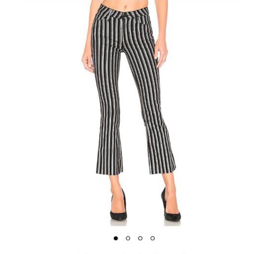 Paige Denim black and silver cropped flares